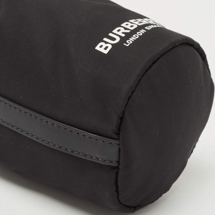 Pre Owned Burberry Black Nylon Water Bottle Holder Strap Pouch