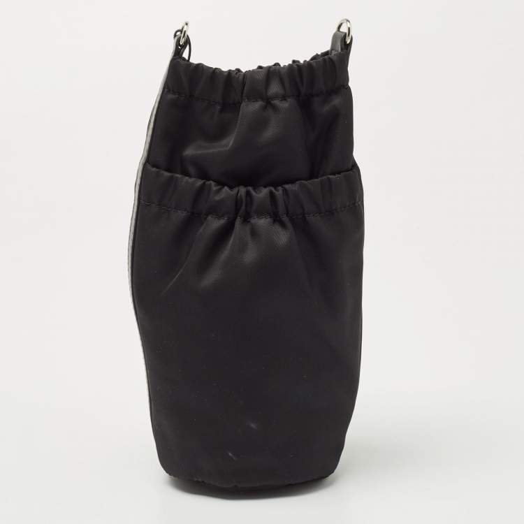 Pre Owned Burberry Black Nylon Water Bottle Holder Strap Pouch