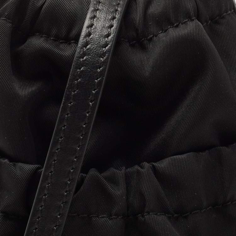 Pre Owned Burberry Black Nylon Water Bottle Holder Strap Pouch