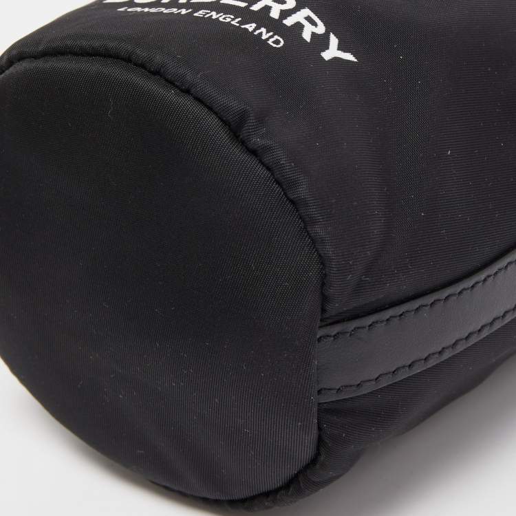 Pre Owned Burberry Black Nylon Logo Water Bottle Holder
