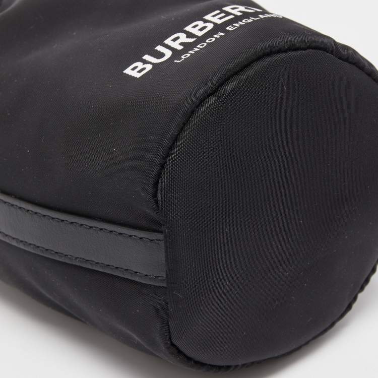 Pre Owned Burberry Black Nylon Logo Water Bottle Holder