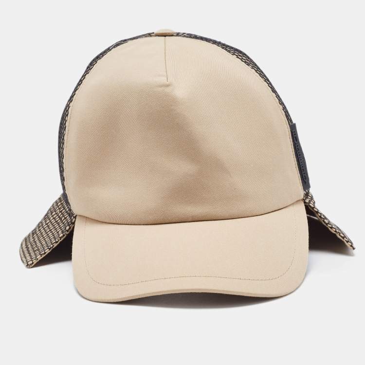 Pre Owned Burberry Beige Trucker Reconstructed Cotton Baseball Cap L