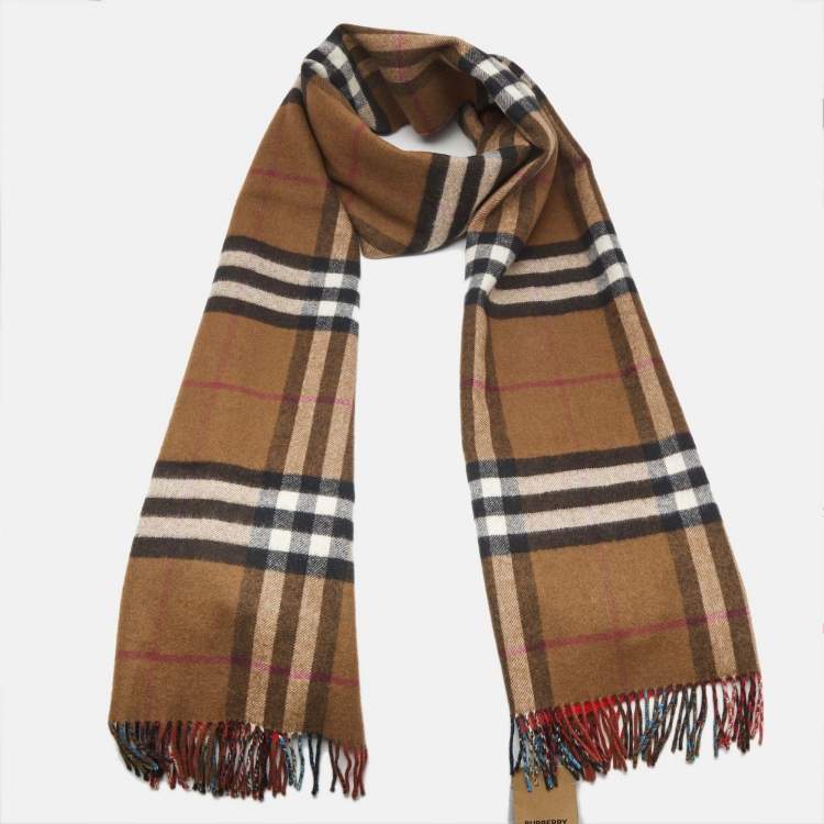 Burberry Beige Giant Check Cashmere Oversized Scarf Burberry | TLC