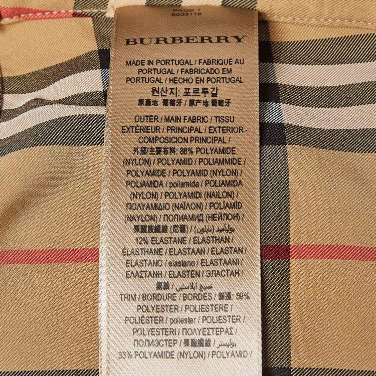 Pre Owned Burberry Brown Large Dalby Nylon Crop Top L