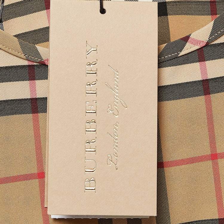 Pre Owned Burberry Brown Large Dalby Nylon Crop Top L