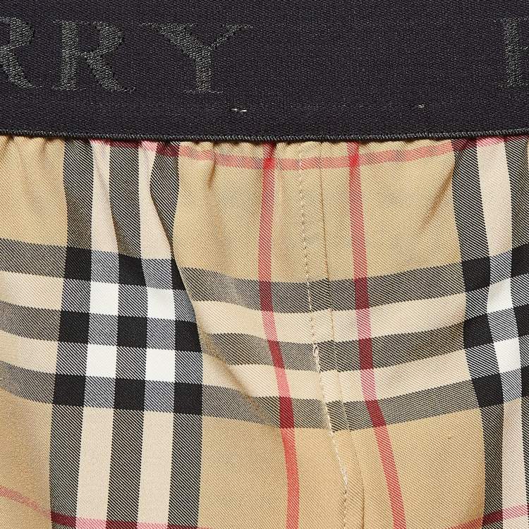 مملوكة مسبقًا Burberry Belvoir Logo Vintage Check Jersey Leggings M