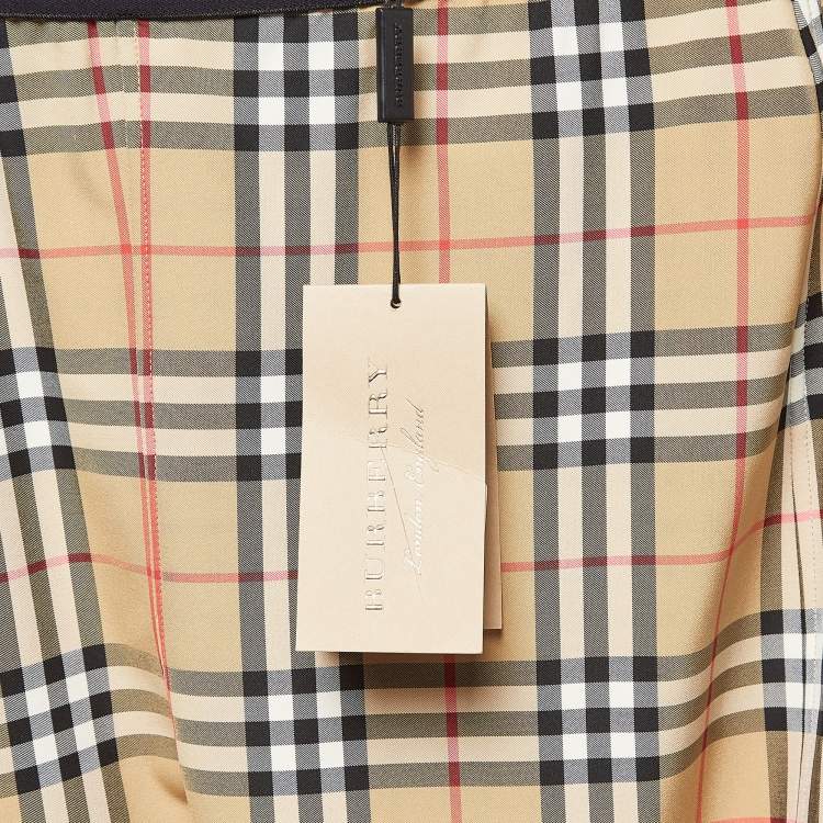 مملوكة مسبقًا Burberry Belvoir Logo Vintage Check Jersey Leggings M