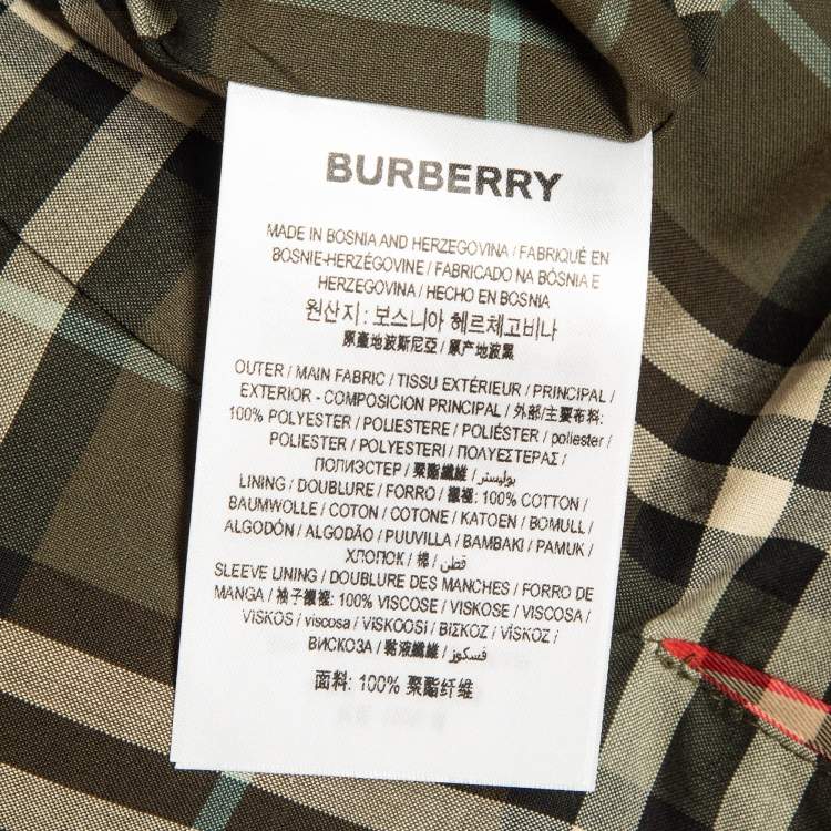 مملوكة مسبقًا Burberry Beige Kempton Check Synthetic Trench Coat S