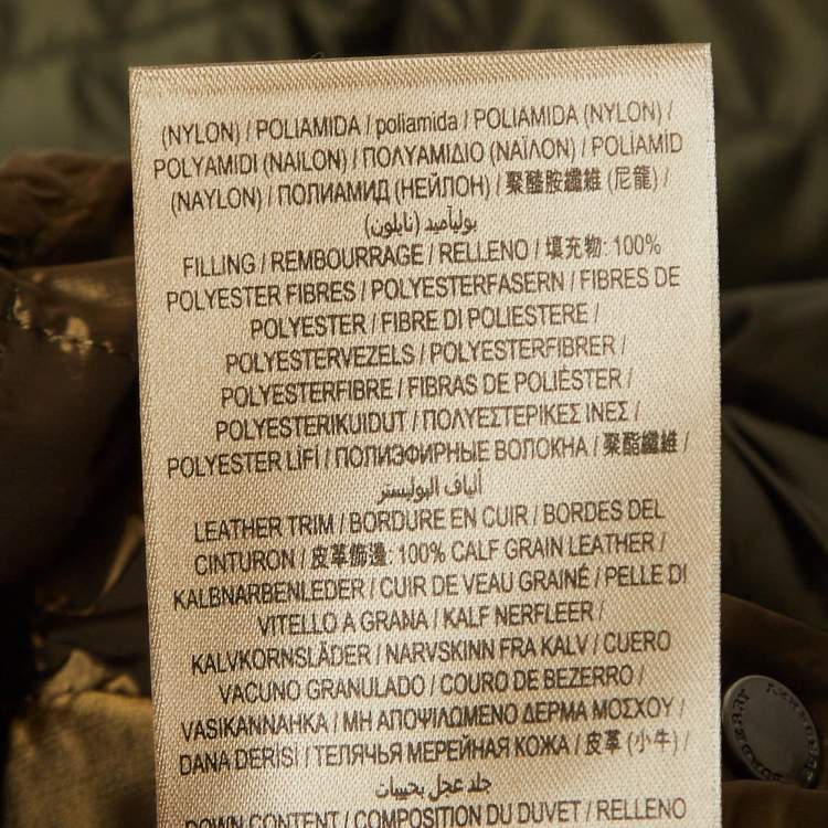Pre Owned Burberry Olive Green Synthetic Quilted Puffer Down Coat M