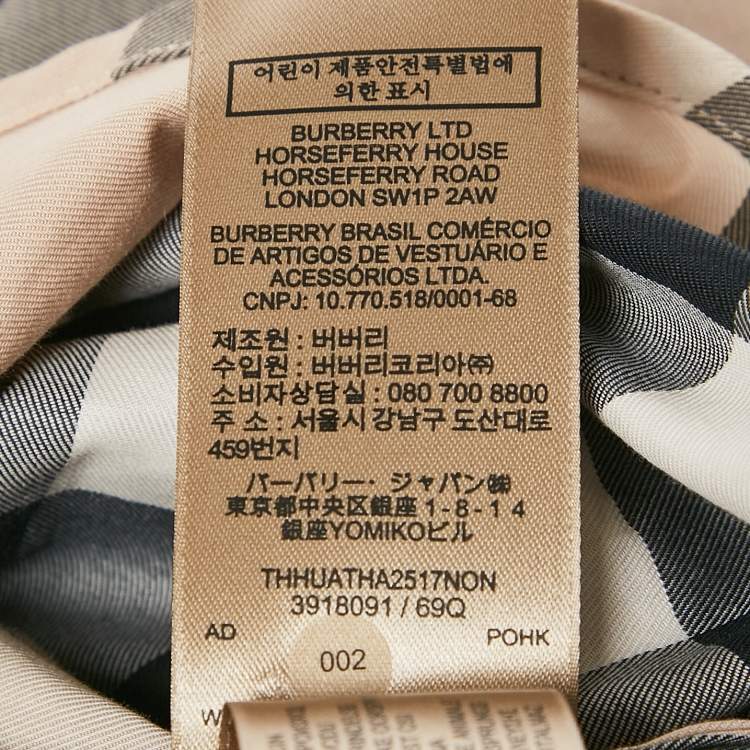 Pre Owned Burberry Beige House Check Stretch Cotton Button Front Shirt M
