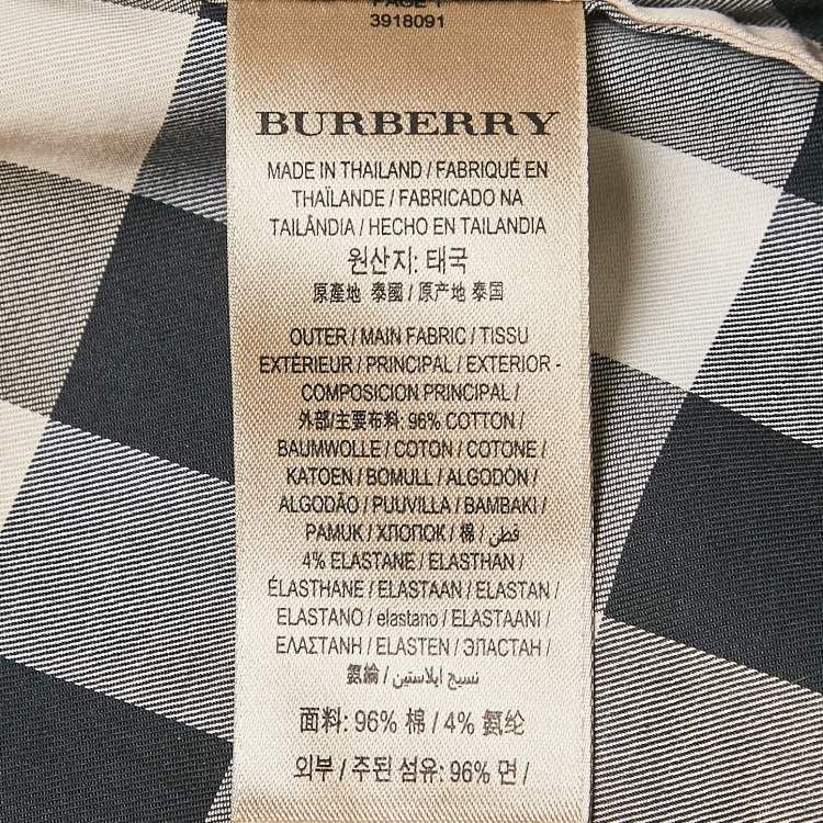 Pre Owned Burberry Beige House Check Stretch Cotton Button Front Shirt M
