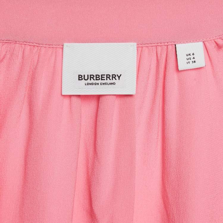 Pre Owned Burberry Bubblegum Pink Silk Joyce Dress S