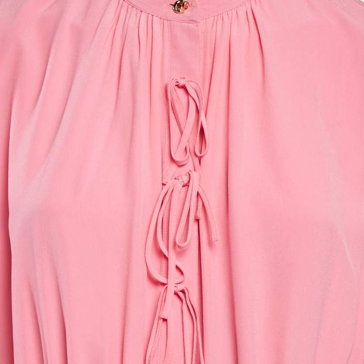 Pre Owned Burberry Bubblegum Pink Silk Joyce Dress S