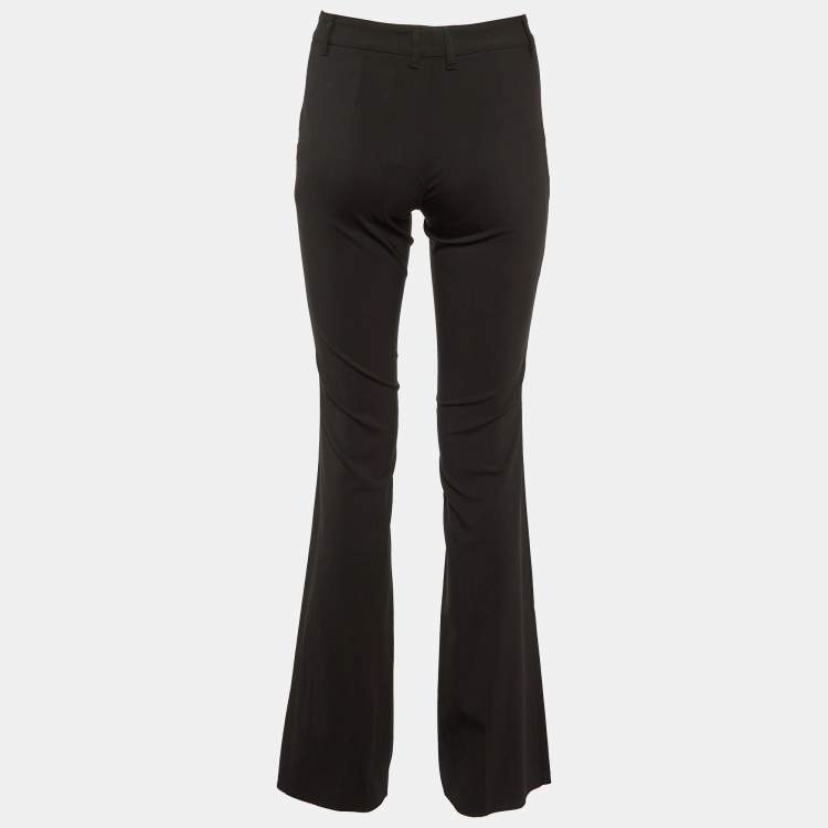 Pre Owned Burberry Black Wool Paneled Trousers XS