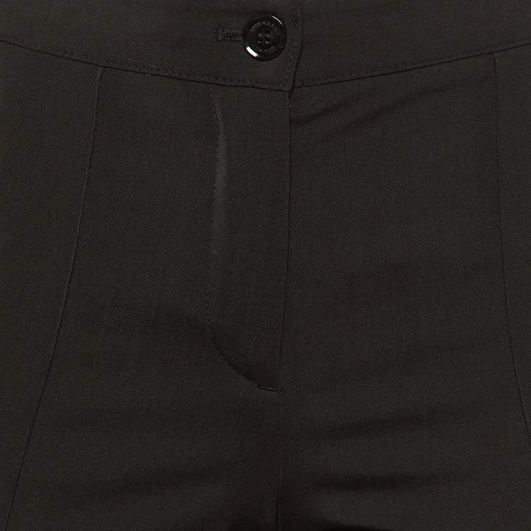 Pre Owned Burberry Black Wool Paneled Trousers XS
