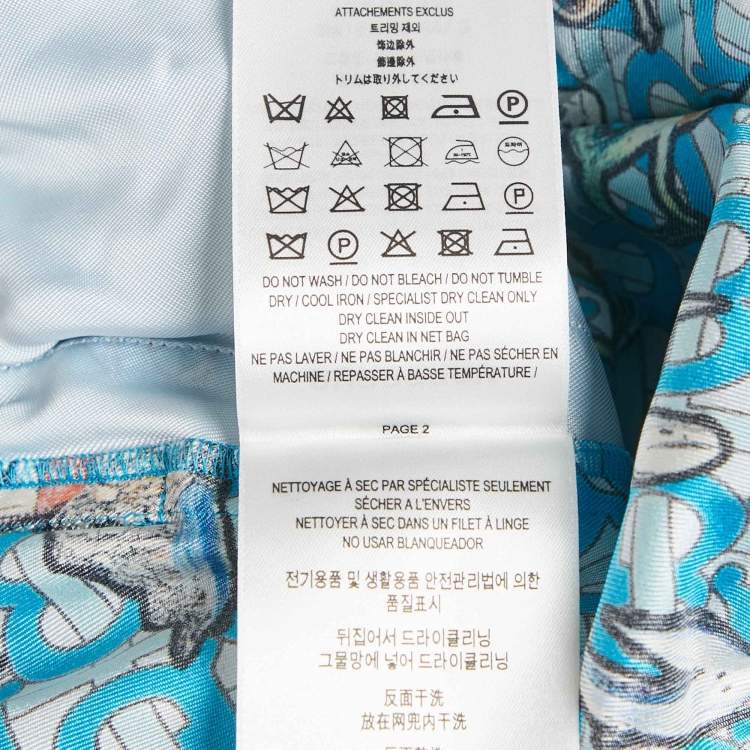 Pre Owned Burberry Blue Tawney Print Silk Shorts XXS