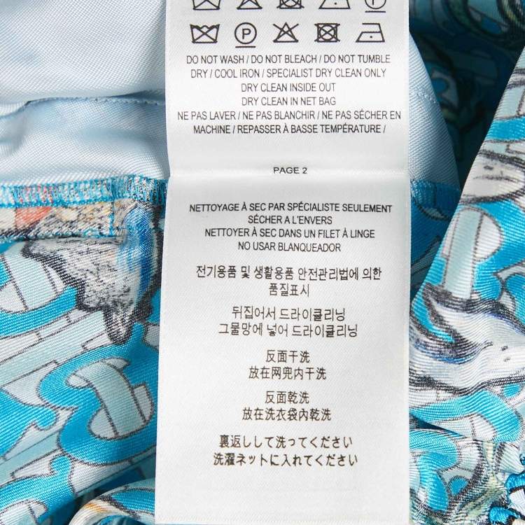 Pre Owned Burberry Blue Tawney Print Silk Shorts XXS