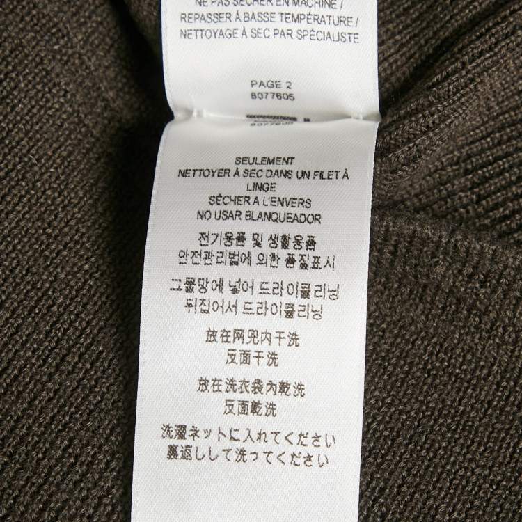 Pre Owned Burberry Otter Brown Wool Half Zip-Up Hooded Sweater XS