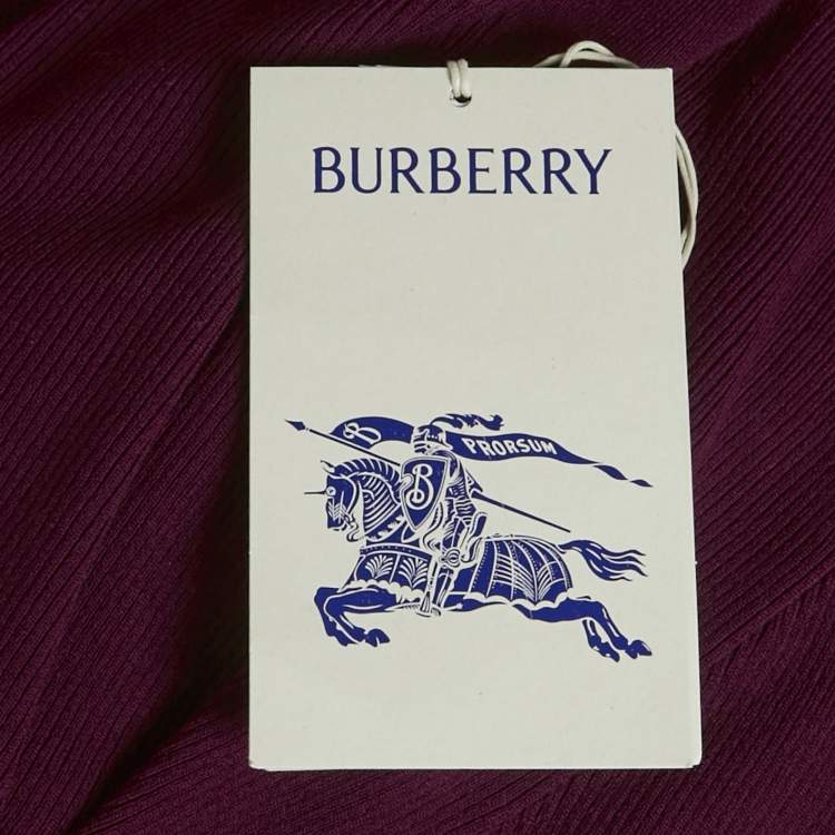 Pre Owned Burberry Burgundy Wool Turtle Neck Long Sleeve Sweater L