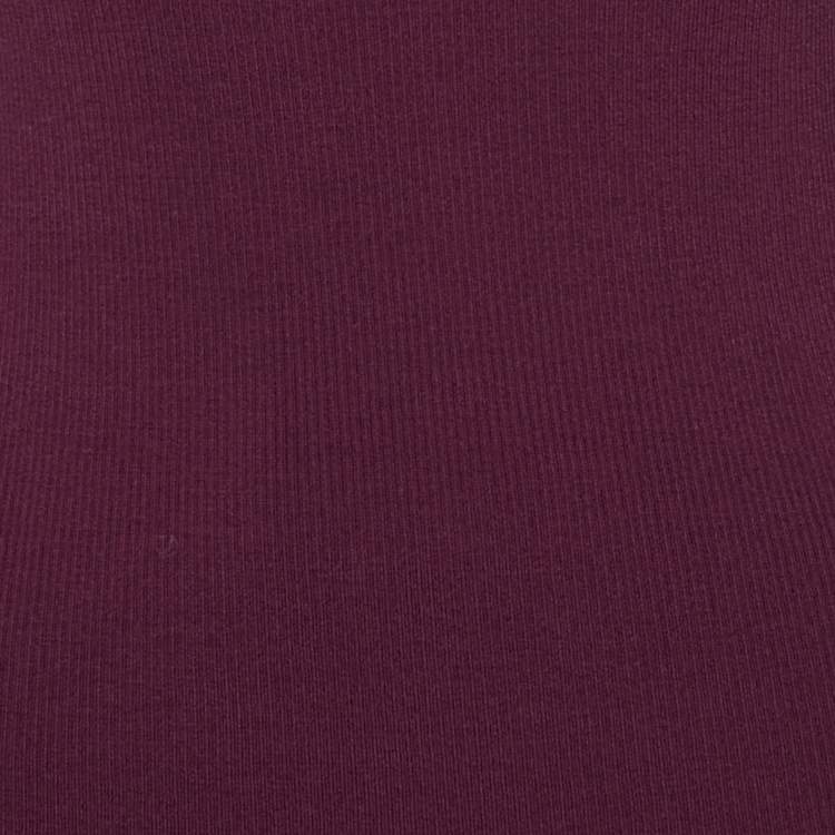 Pre Owned Burberry Burgundy Wool Turtle Neck Long Sleeve Sweater L