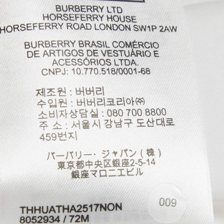 Pre Owned Burberry White Cotton Belted Mini Dress M