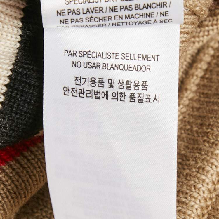 Pre Owned Burberry Beige Striped Knit Kenton Shorts L