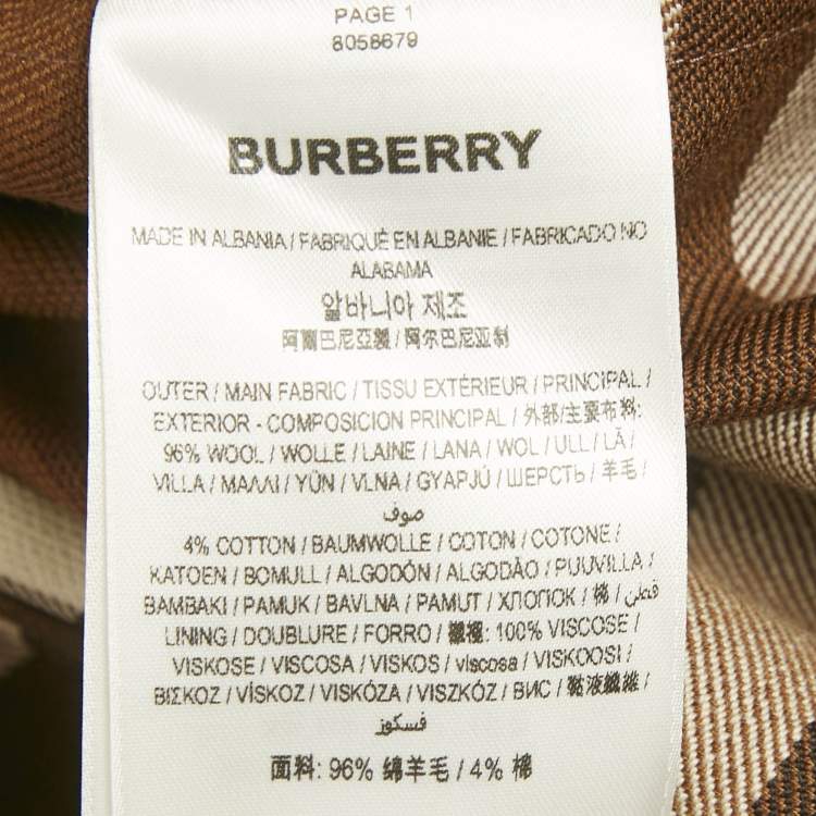 Pre Owned Burberry Brown Teodora Checks Wool Mini Skirt S