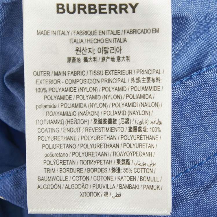 Pre Owned Burberry Warm Royal Blue Synthetic Leather Trim Dungarees XS