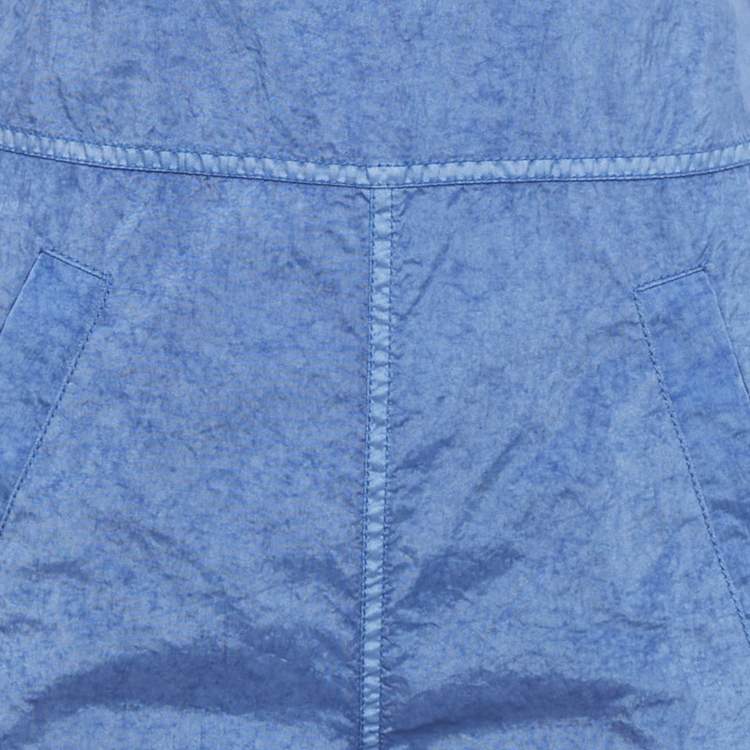 Pre Owned Burberry Warm Royal Blue Synthetic Leather Trim Dungarees XS