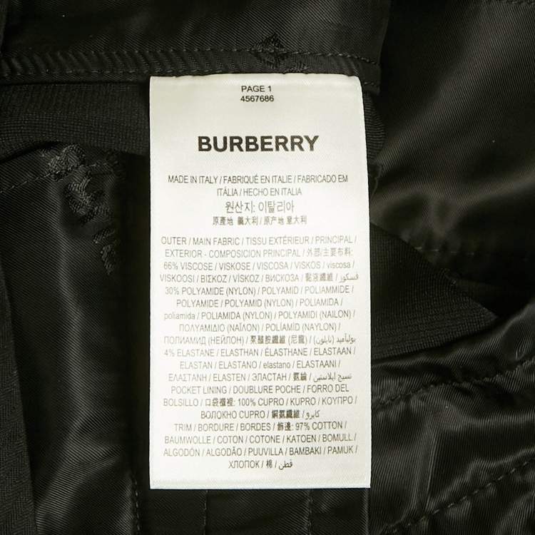 Pre Owned Burberry Black Crepe Cut-Out Zipper Detail Trousers  S