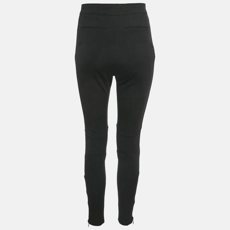 Pre Owned Burberry Black Crepe Cut-Out Zipper Detail Trousers  S