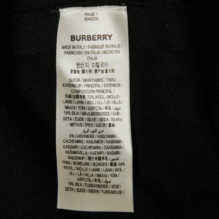 Pre Owned Burberry Black Wool Blend Cardigan S