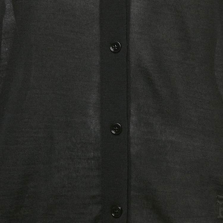 Pre Owned Burberry Black Wool Blend Cardigan S