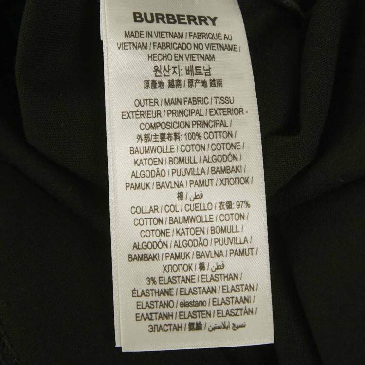 Pre Owned Burberry Black Logo Embroidered Jersey T-Shirt S