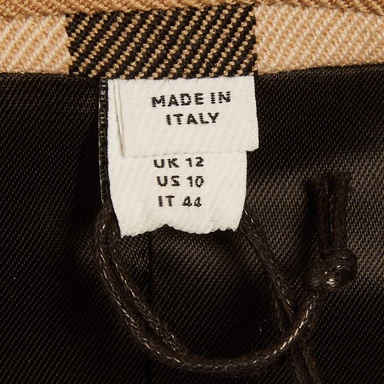 Pre Owned Burberry Beige Checks Gabardine Blazer M