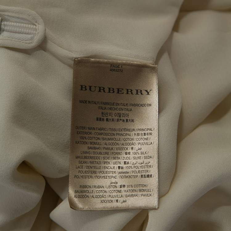 Pre Owned Burberry Cream Lace Short Sleeve Maxi Dress L