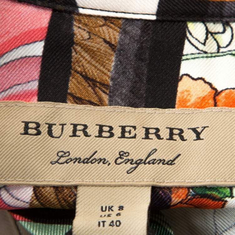 مملوكة مسبقًا Burberry Multicolor Archive Scarf Print Silk Sleeveless Shirt S