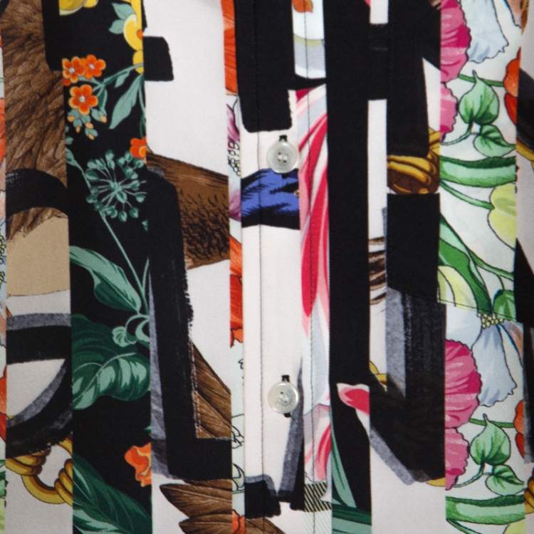 Pre Owned Burberry Multicolor Archive Scarf Print Silk Sleeveless Shirt M