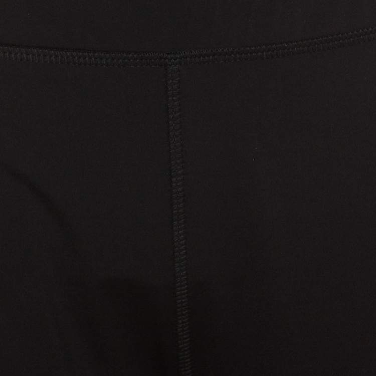 Pre Owned Burberry Black Stretch Jersey Strap Detailed Footed Leggings XL