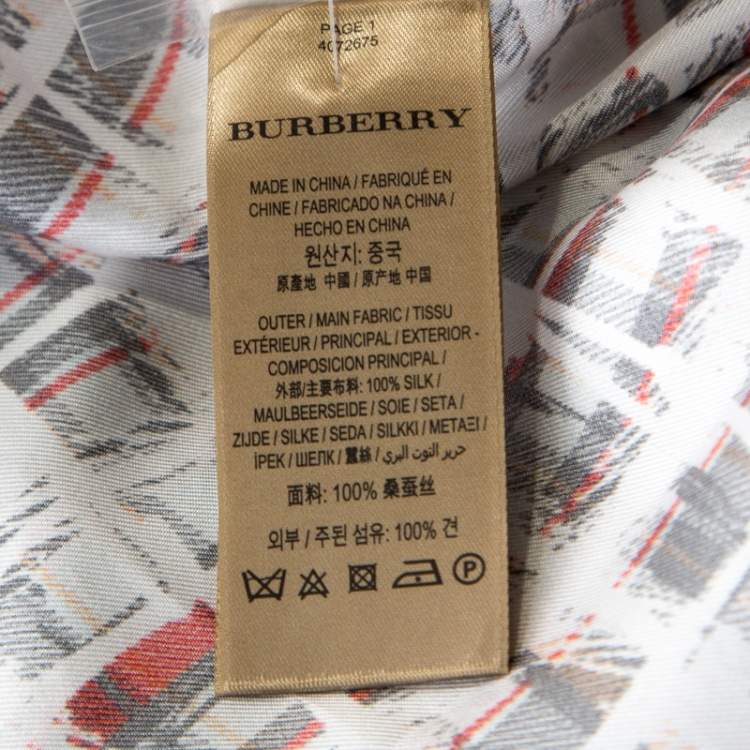 Pre Owned Burberry Multicolor Scribble Check Print Half Placket Shirt M