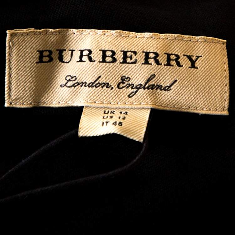 Pre Owned Burberry Black Crepe Stripe Detail Wide Leg Pants L