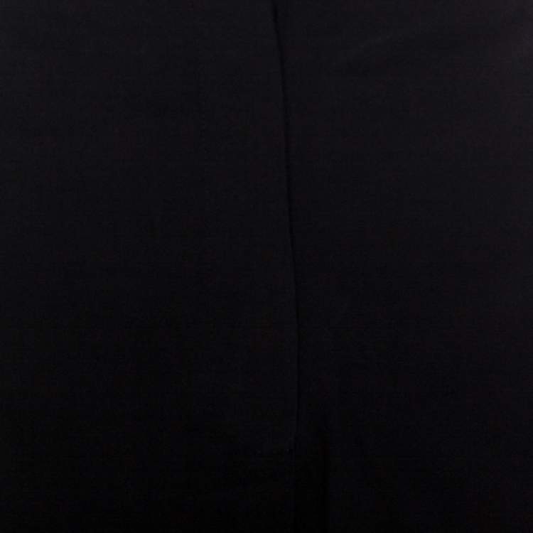 Pre Owned Burberry Black Crepe Stripe Detail Wide Leg Pants L