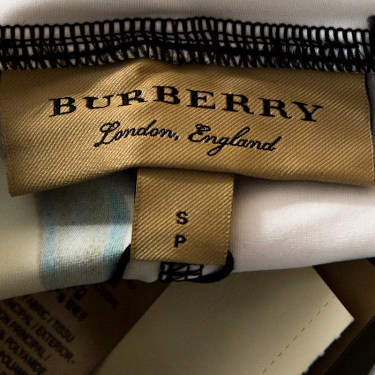 Pre Owned Burberry Yellow Graffiti Logo Print Jersey Stirrup Leggings S