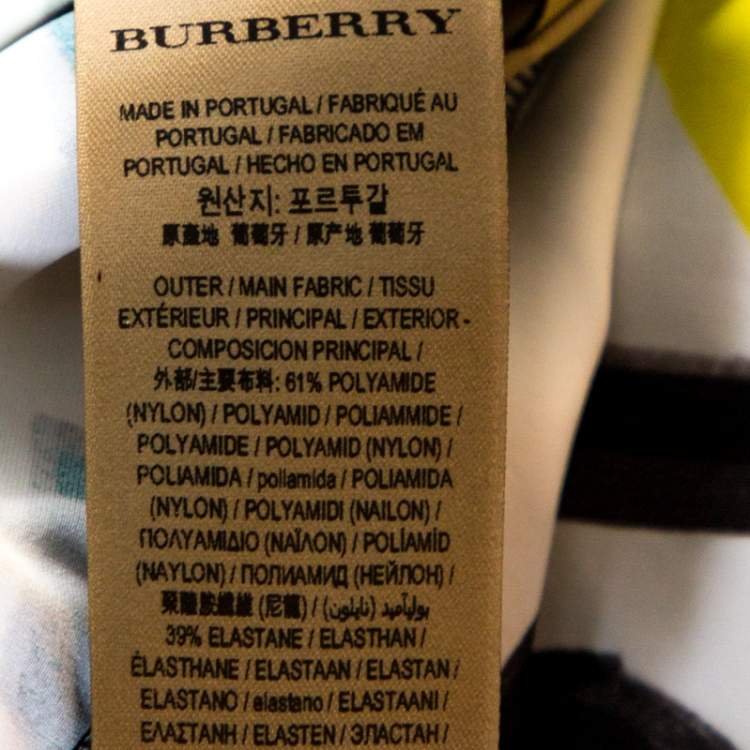 Pre Owned Burberry Yellow Graffiti Logo Print Jersey Stirrup Leggings S
