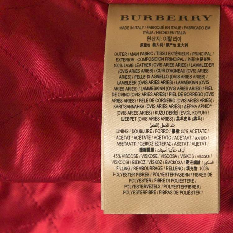 Pre Owned Burberry Black Floral Embroidered Leather Peebles Jacket S