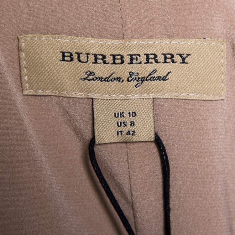 Pre Owned Burberry Dusty Pink Stretch Silk Trench Dress S