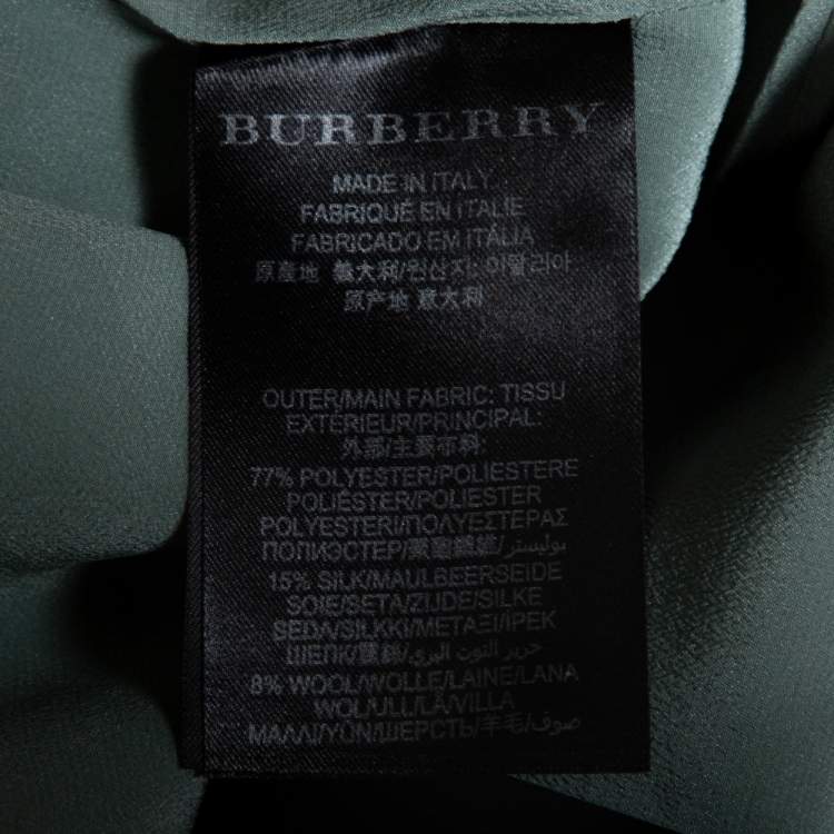 Pre Owned Burberry Prorsum Light Green Floral Embossed Pencil Skirt S