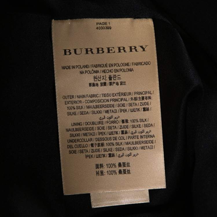 مملوكة مسبقًا Burberry Black Silk Belted Kensington Trench Coat XS