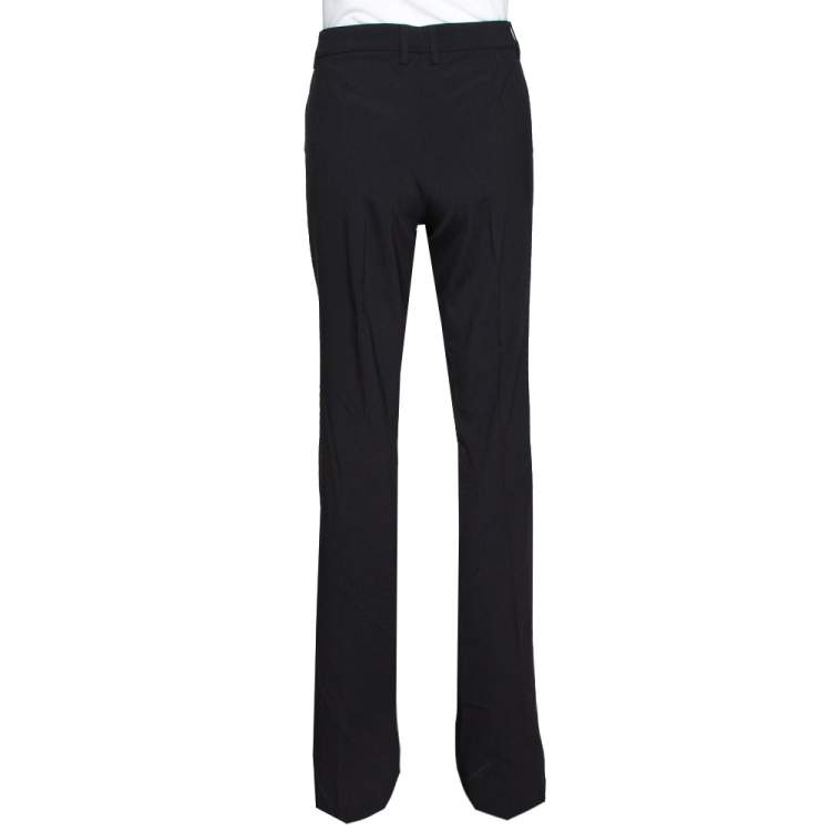 مملوكة مسبقًا Burberry Black Stretch Wool Flared Trousers S 