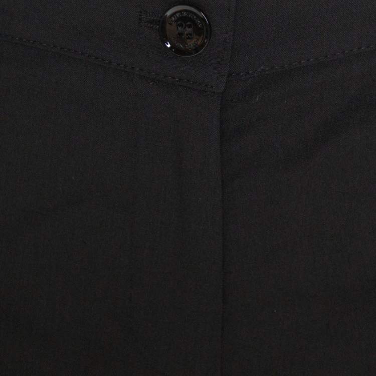 مملوكة مسبقًا Burberry Black Stretch Wool Flared Trousers S 